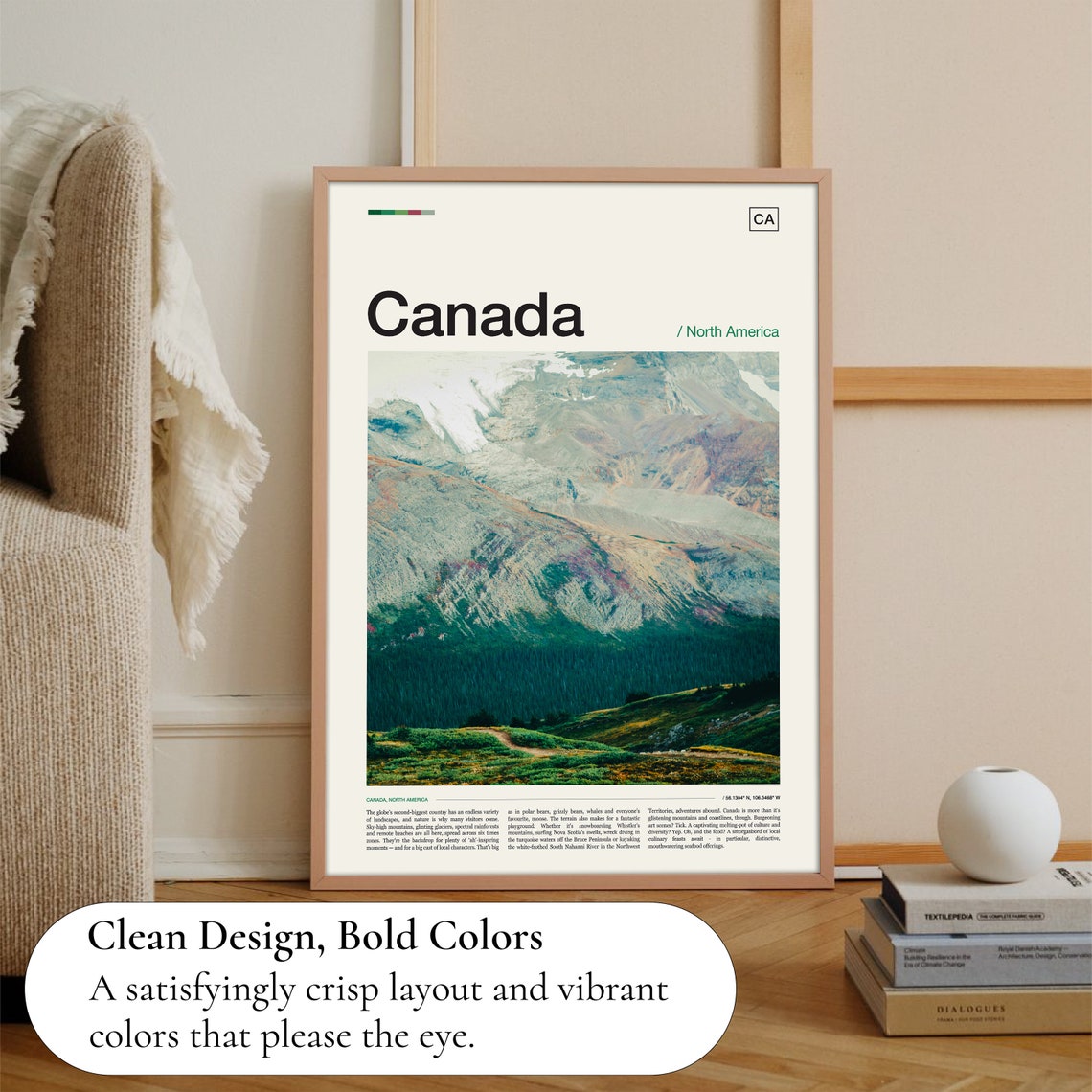 Canada Snowcapped Mountain Valley Alpine Landscape Scenic Poster - Image 3