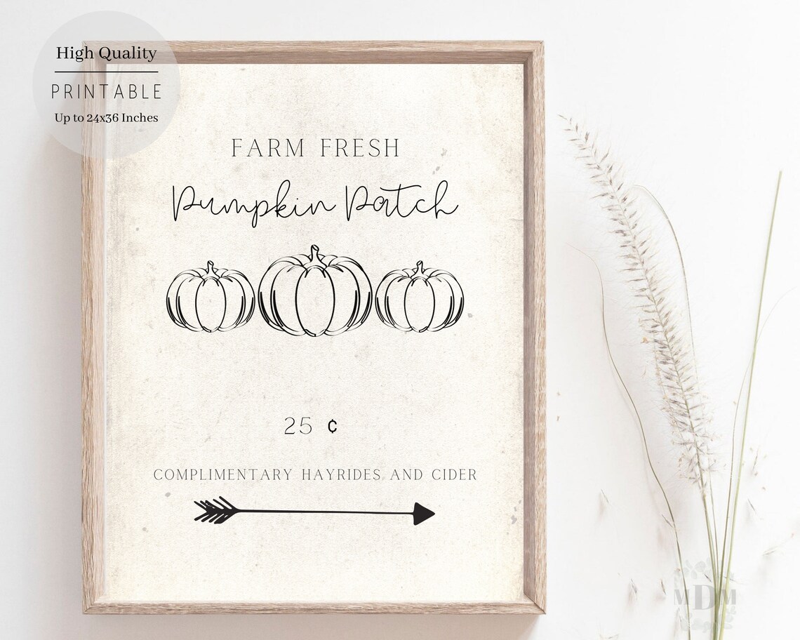 Fall Farm Fresh Pumpkins Farmhouse Art Print - Image 3