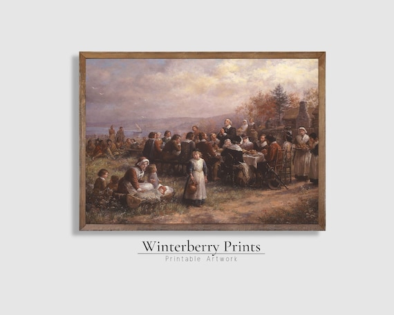 The First Thanksgiving Vintage Religious Art Print