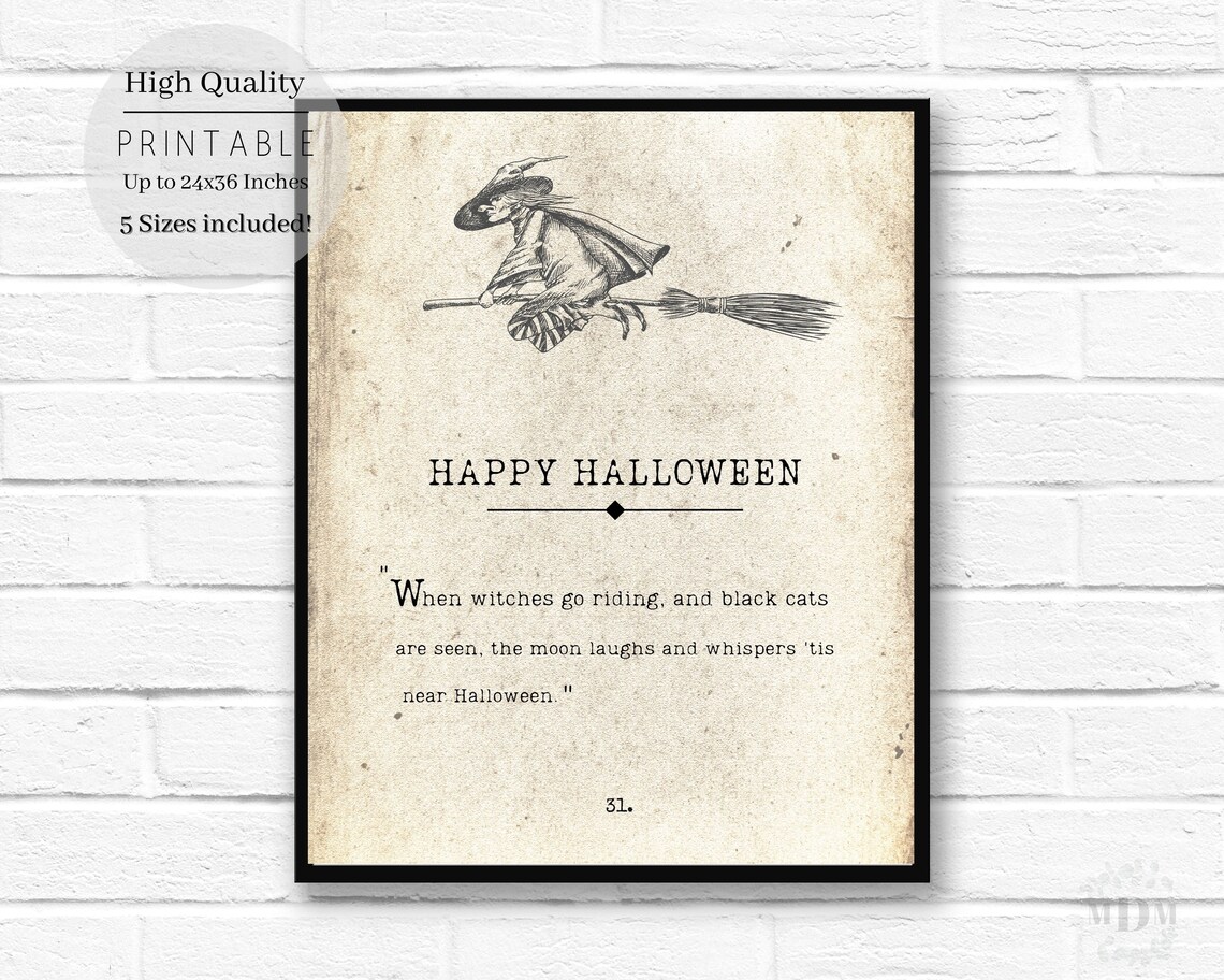 Happy Halloween Book Page Art Print, Antique Poster - Image 5