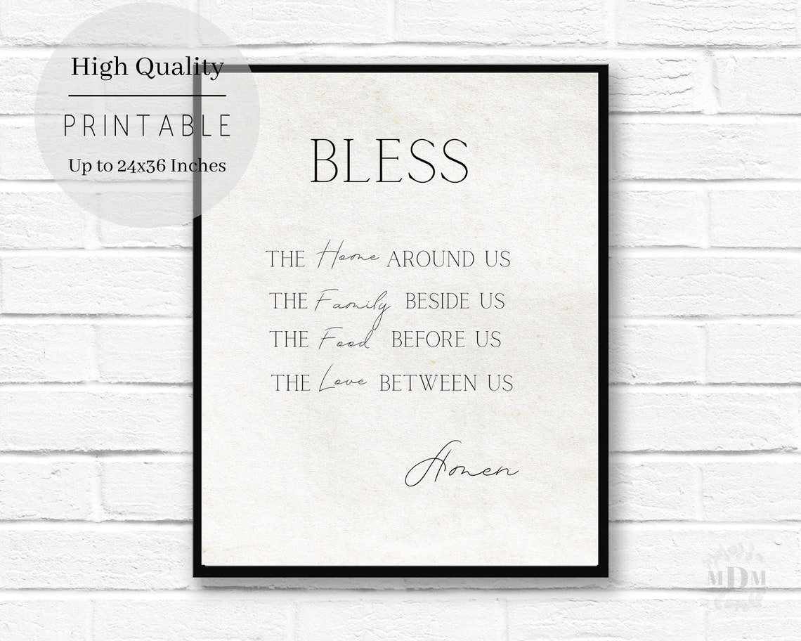 Bless The Home Around Us Prayer Quote Printable Wall Art Poster - Image 4
