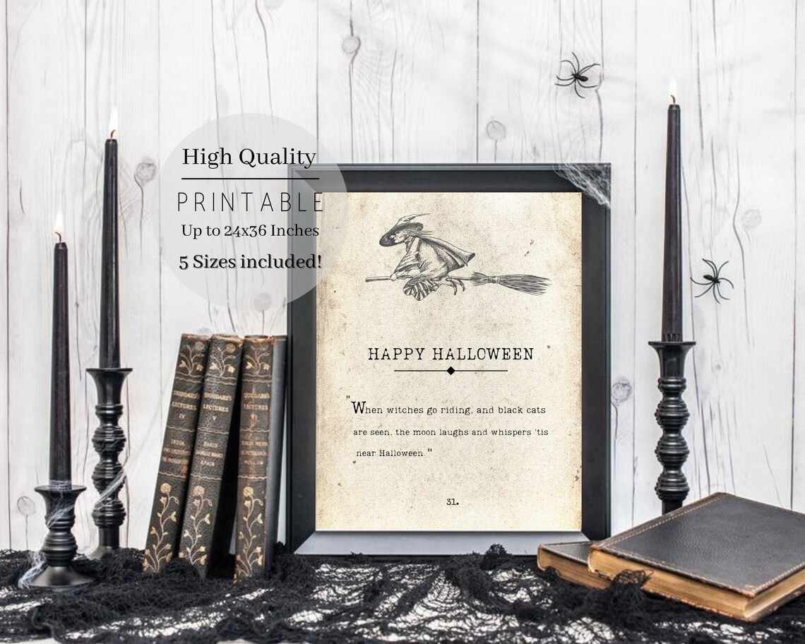 Happy Halloween Book Page Art Print, Antique Poster - Image 4