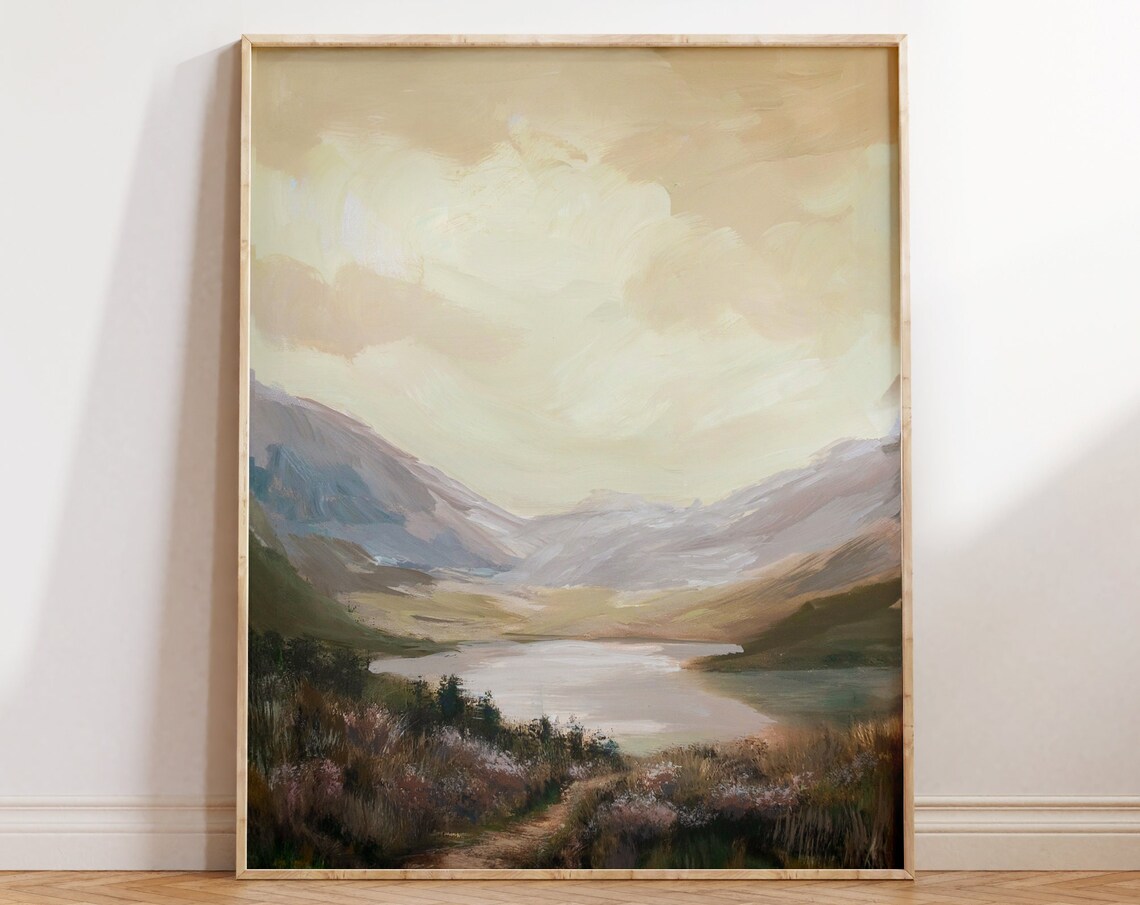 Mountain Meadow, Scottish Highlands Landscape Art Print