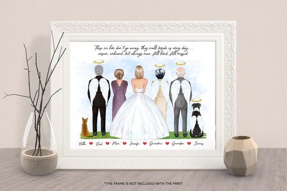 Those We Love Don't Go Away Bride and Angel Family Memorial Poster