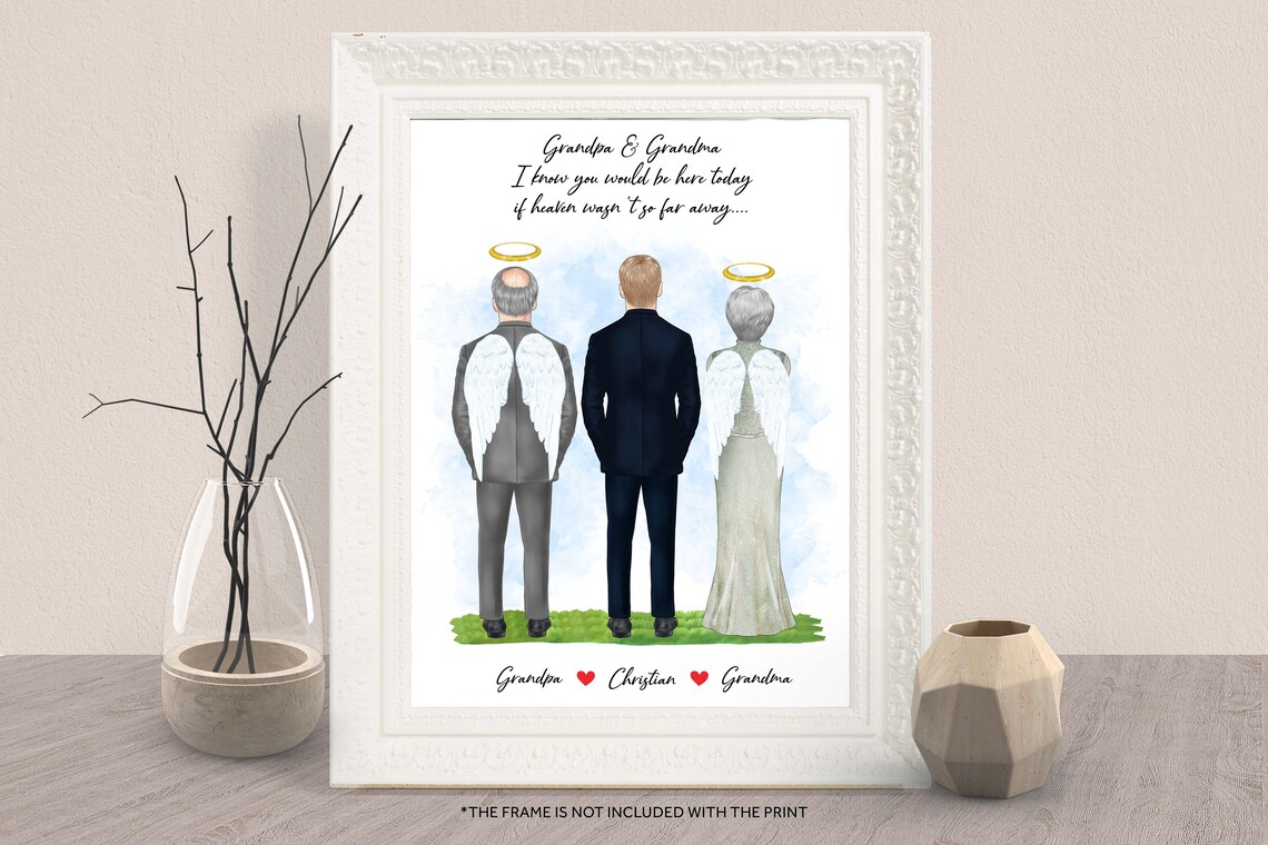 Parents Of The Groom Memorial Art Print, Wedding Remembrance