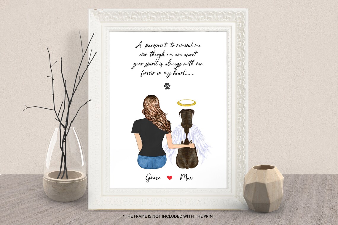 Personalised Dog Memorial Print In Loving Memory Of Dog Custom Dog Mom Print Christmas Gift Custom Dog Owner Print Gift Pet Loss Sympathy