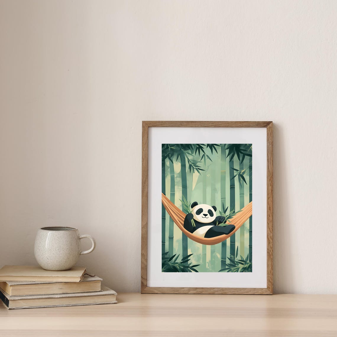 Smiling Panda Relaxing in an Orange Hammock in Bamboo Forest Poster - Image 7