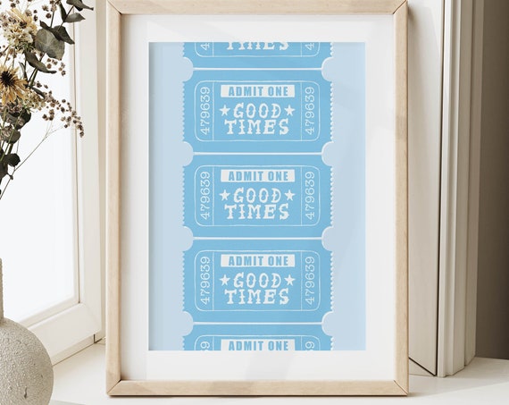 Good Times Ticket Retro Bar Cart Poster