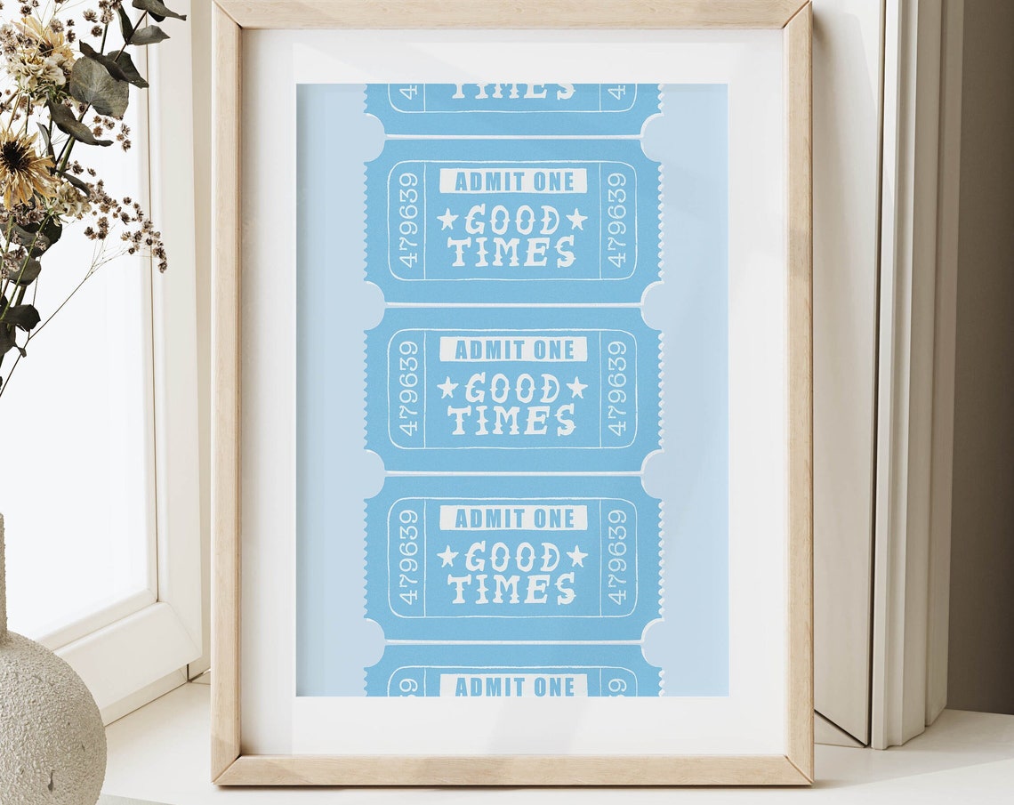 Good Times Ticket Retro Bar Cart Poster