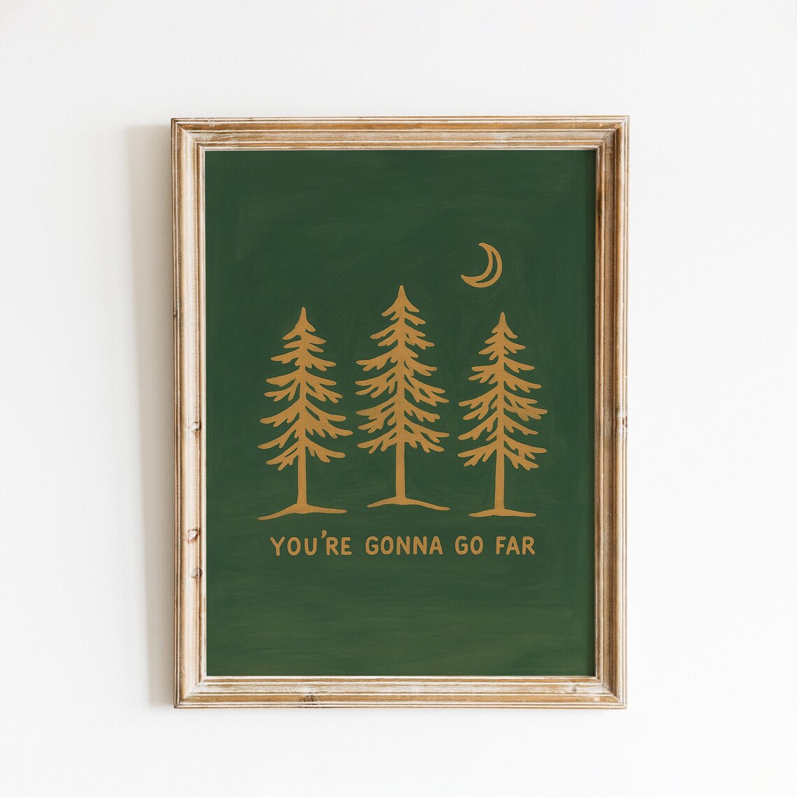 You Are Gonna Go Far Gold Pine Trees Moonlit Dream Night Wall Art