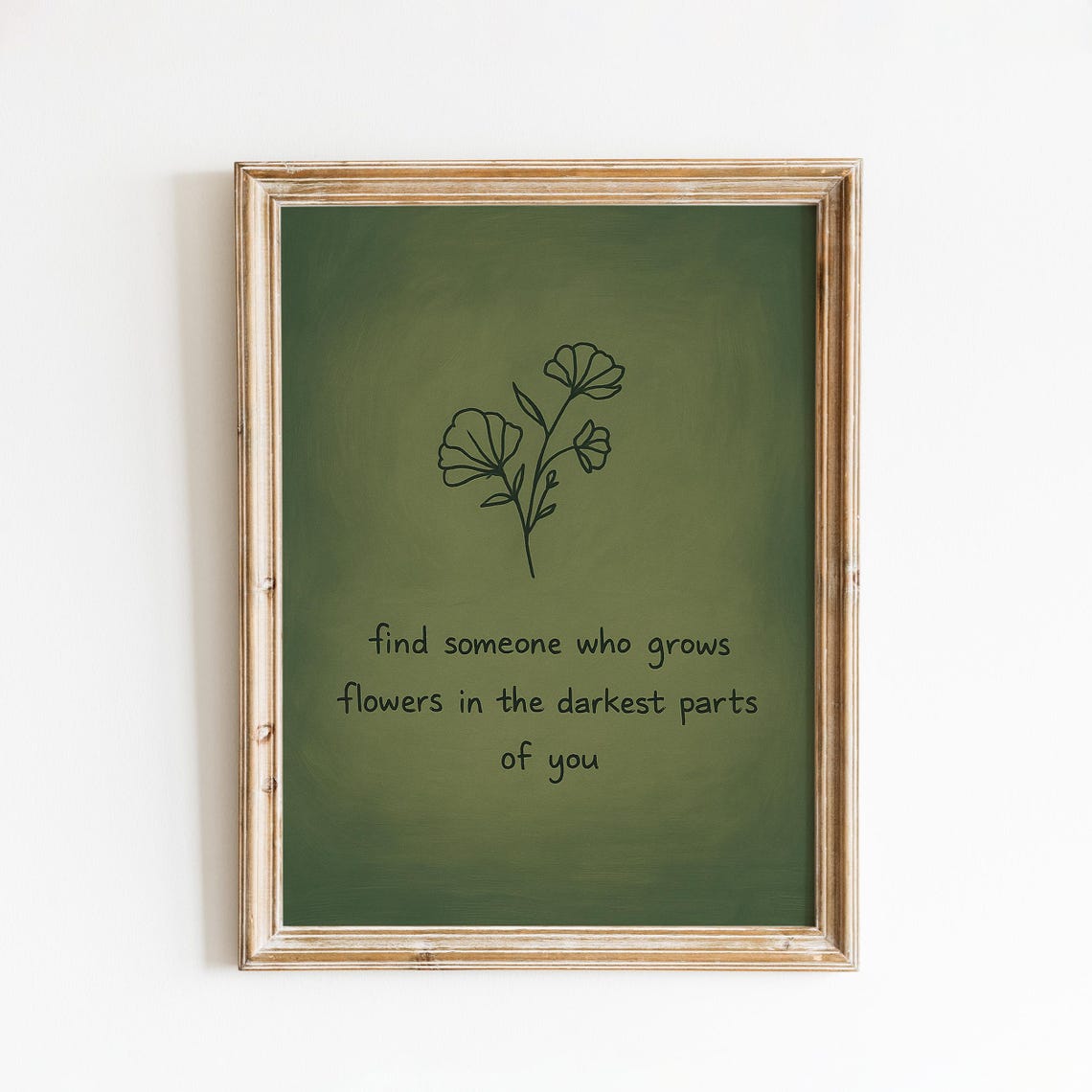 Find Someone Who Grows Flowers Quote Poster Minimalist Botanical Lyric Wall Art