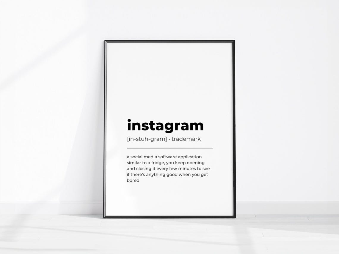 Instagram Dictionary Definition Funny Social Media Quote Poster