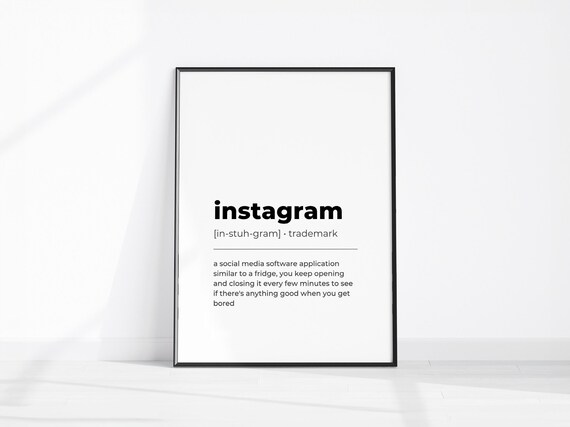 Instagram Dictionary Definition Funny Social Media Quote Poster