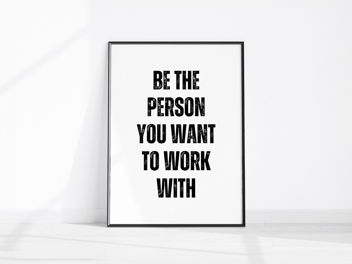 Office Teamwork Quotes Poster Print, Workplace Positivity