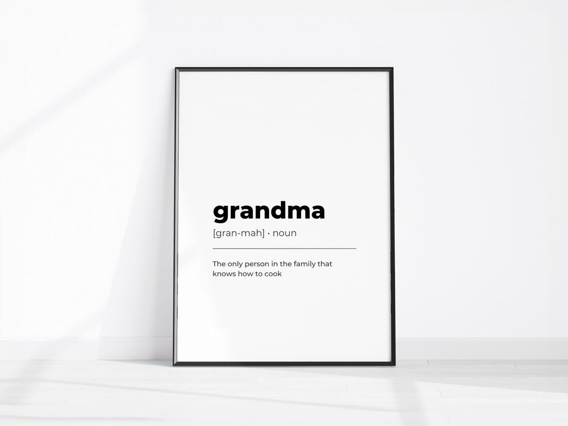 Funny Grandma Definition Poster with Sweet Family Cooking Quote