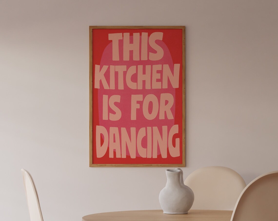 This Kitchen Is For Dancing Retro Art Print - Image 2