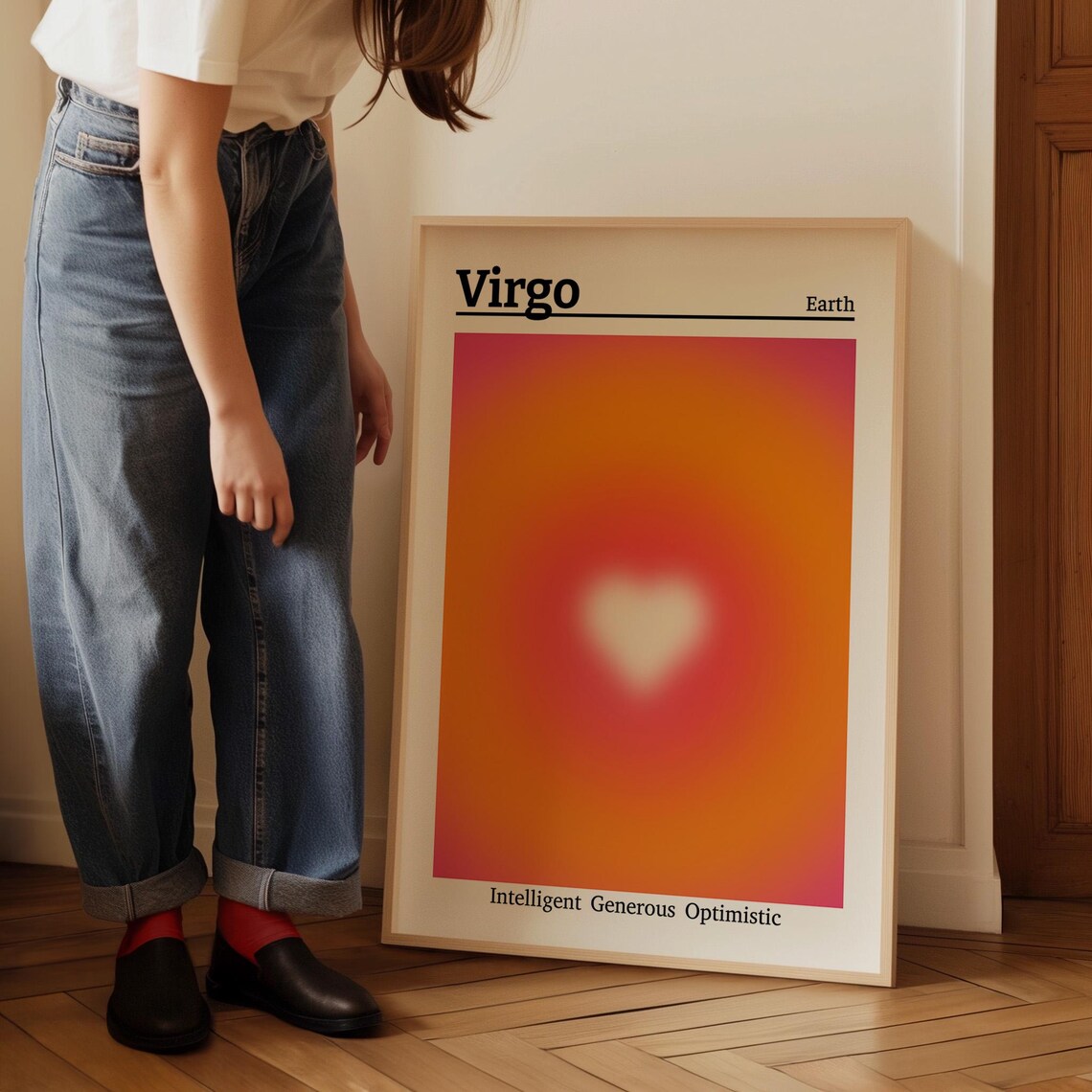 Virgo Aura Heart Zodiac Poster Earth Sign Spiritual Traits Decor - Image 3