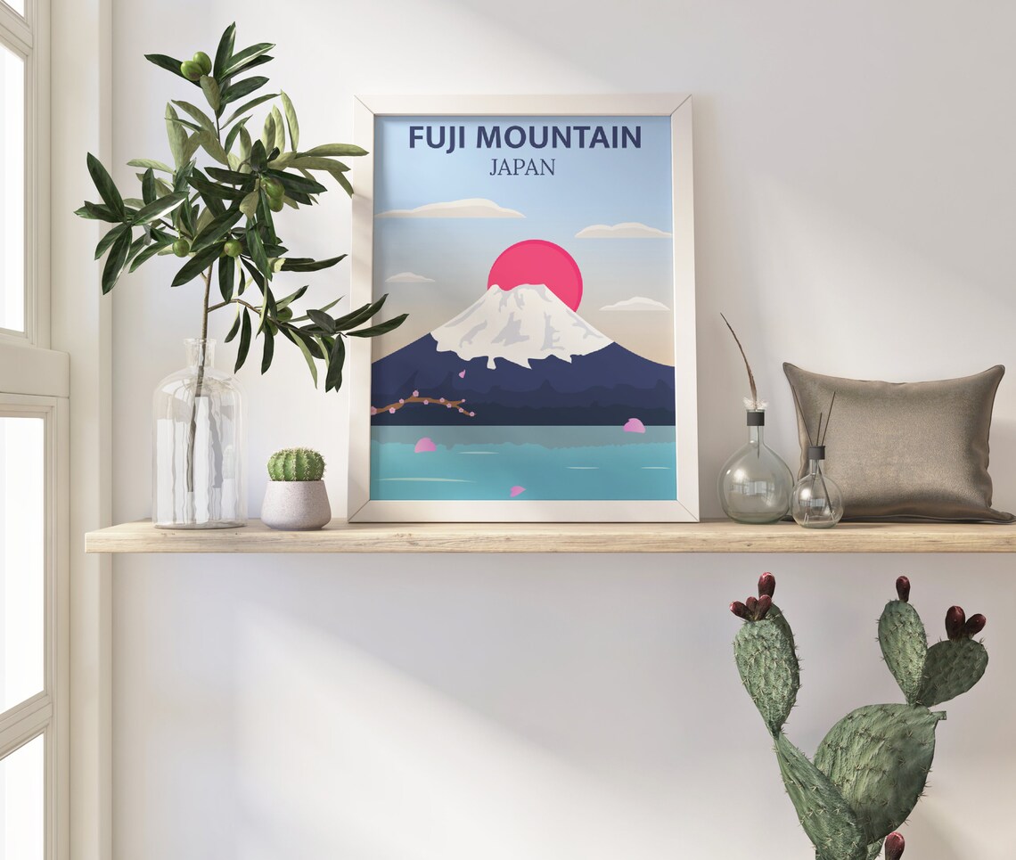 Retro Mountain Fuji Japan Travel Poster Print - Image 3