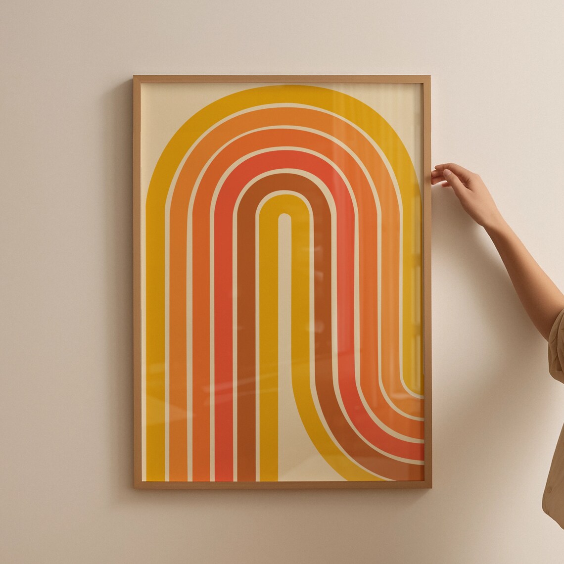 Retro Geometric Wall Art, Groovy Poster Print - Image 4