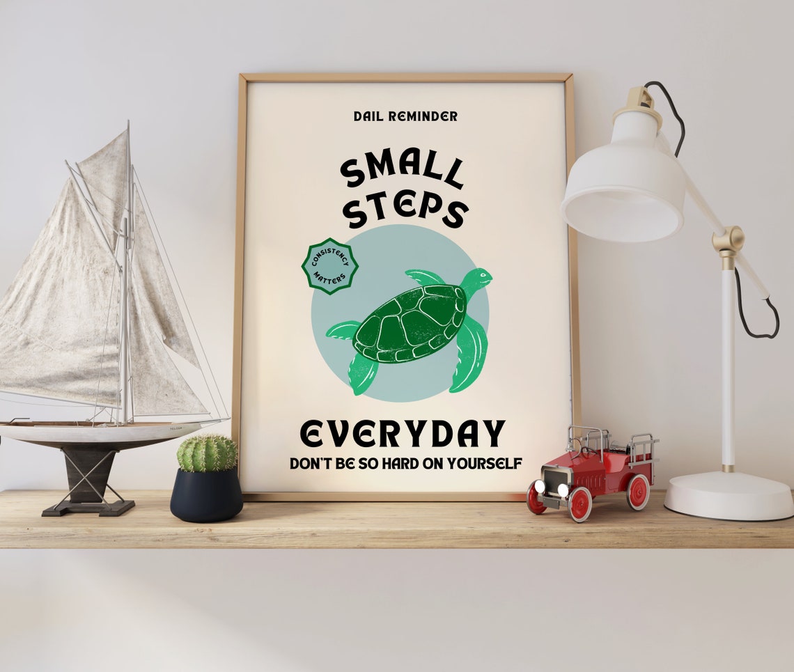 Small Steps Everyday Sea Turtle Consistency Matters Reminder Poster - Image 2