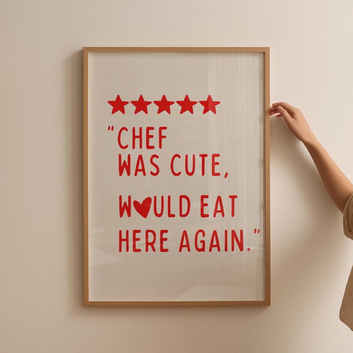 Cute Cooking Heart Kitchen Art Print, Minimalist - Image 3