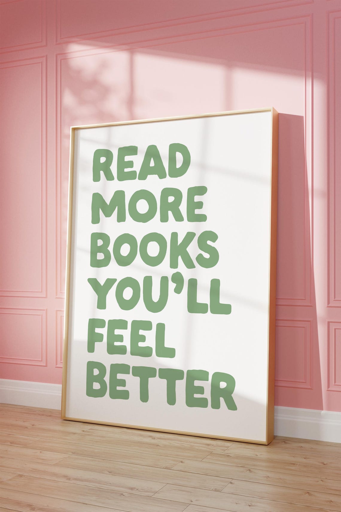 Read More Books Sage Green Reader Quote Book Lover Gift Poster - Image 2