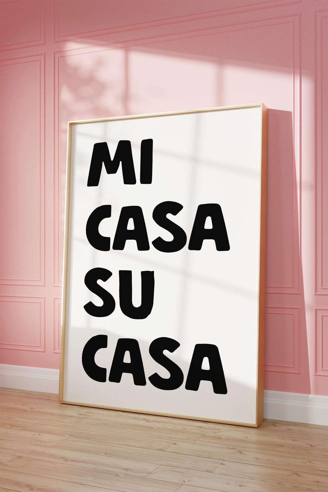 Mi Casa Su Casa Bold Black Spanish Welcome Home Decor Poster - Image 2