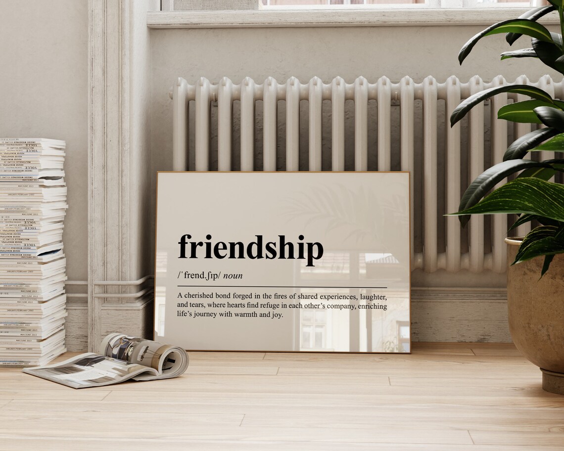 Friendship Definition Cherished Bond Dictionary Quote Art Poster - Image 2