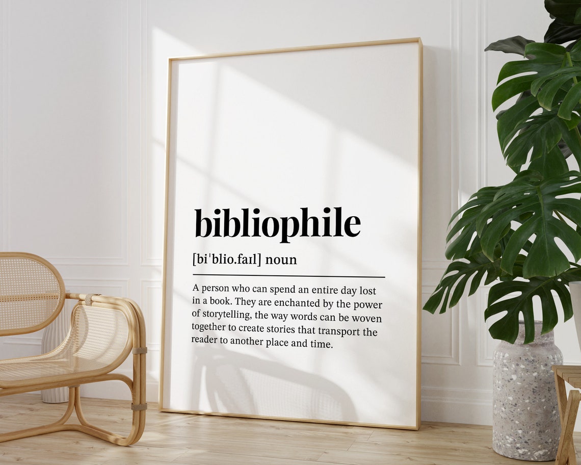 Bibliophile Definition Book Lover Dictionary Style Poster Gift - Image 2