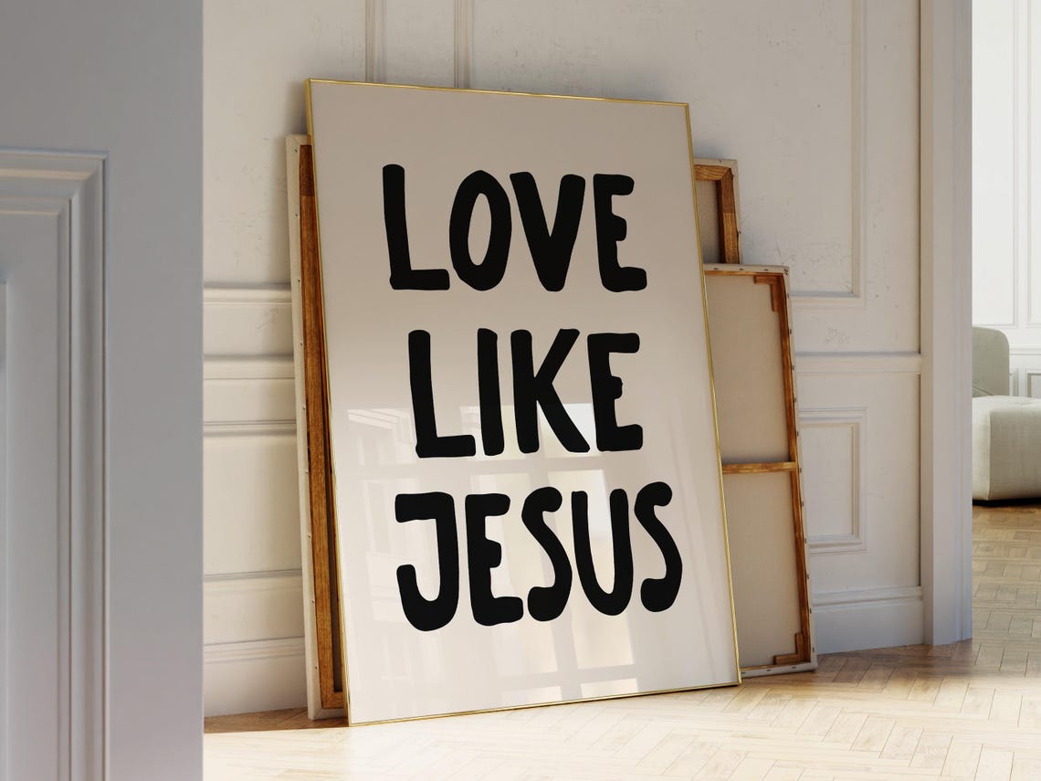 Love Like Jesus Bold Black Hand Drawn Christian Quote Poster - Image 2