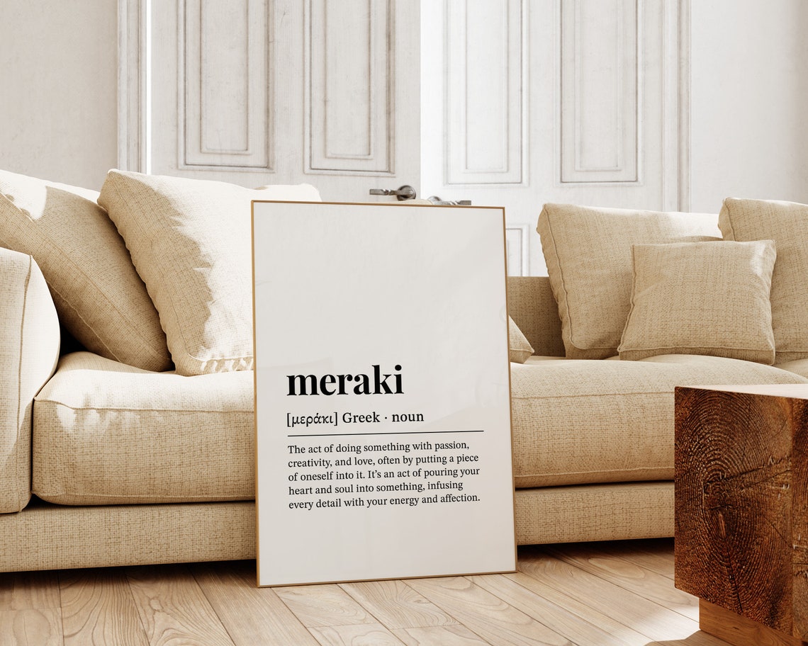 Meraki Definition Greek Word Dictionary Meaning Quote Poster - Image 3