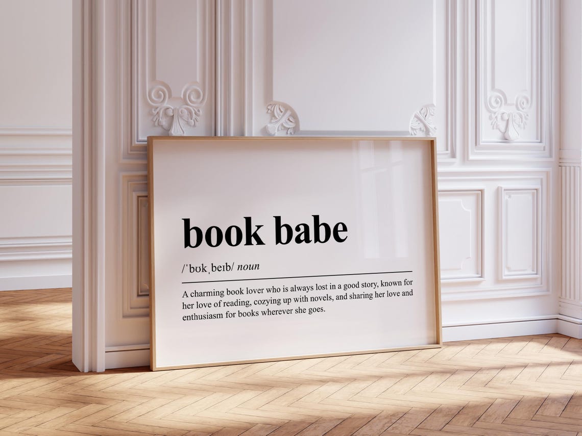 Book Babe Dictionary Definition Book Lover Reading Gift Poster - Image 2