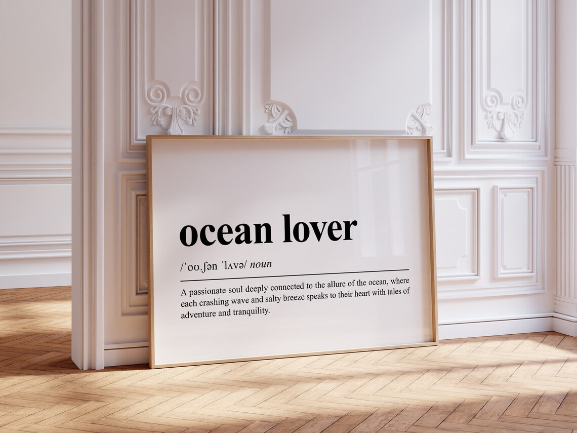 Ocean Lover Definition Coastal Quote Beach House Surf Seaside Gift Poster - Image 3