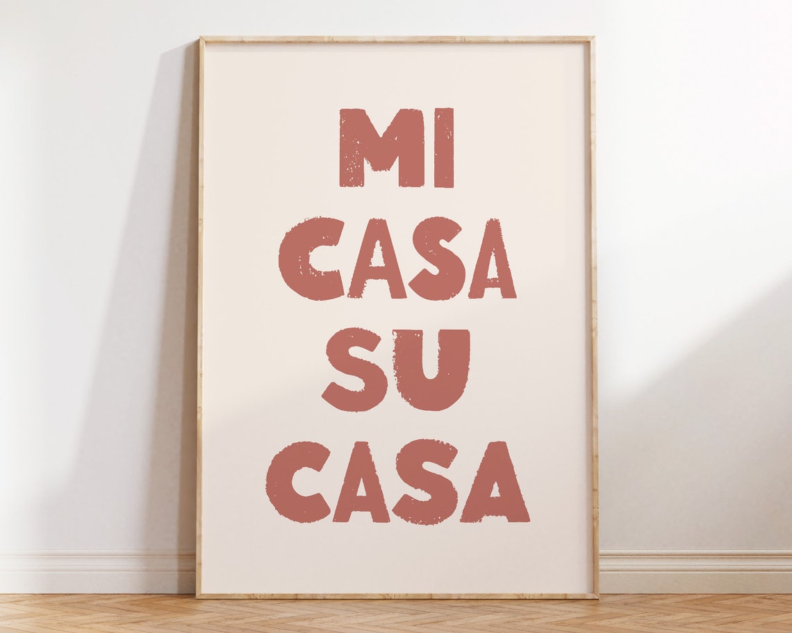 Mi Casa Su Casa Spanish Quote Terracotta Maximalist Welcome Poster - Image 2