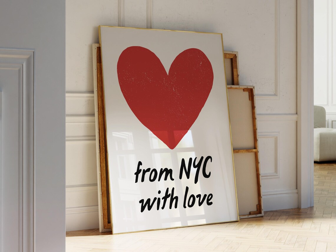 From NYC With Love Red Heart New York City Travel Gift Poster - Image 3