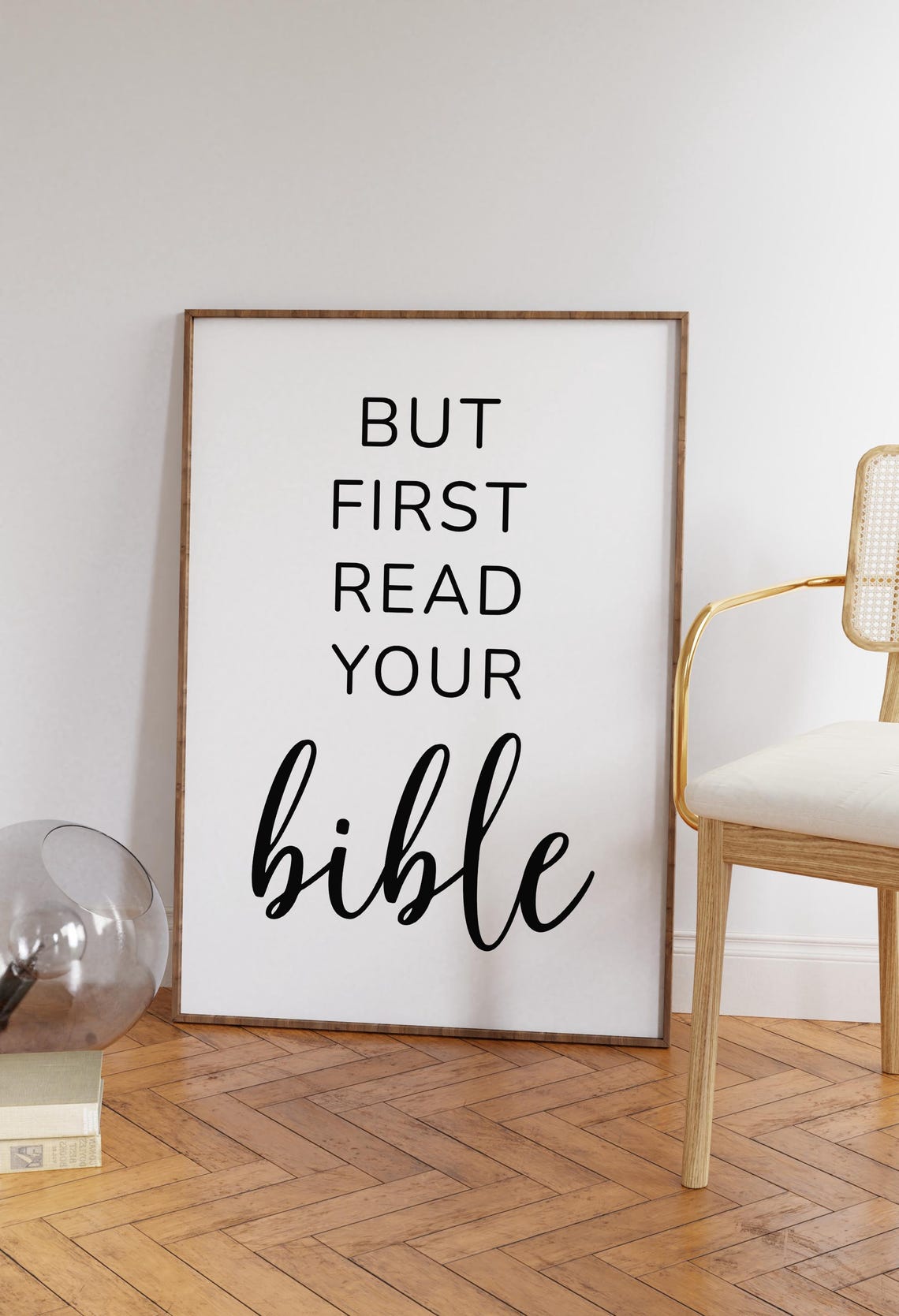 But First Read Your Bible Minimalist Christian Scripture Poster
