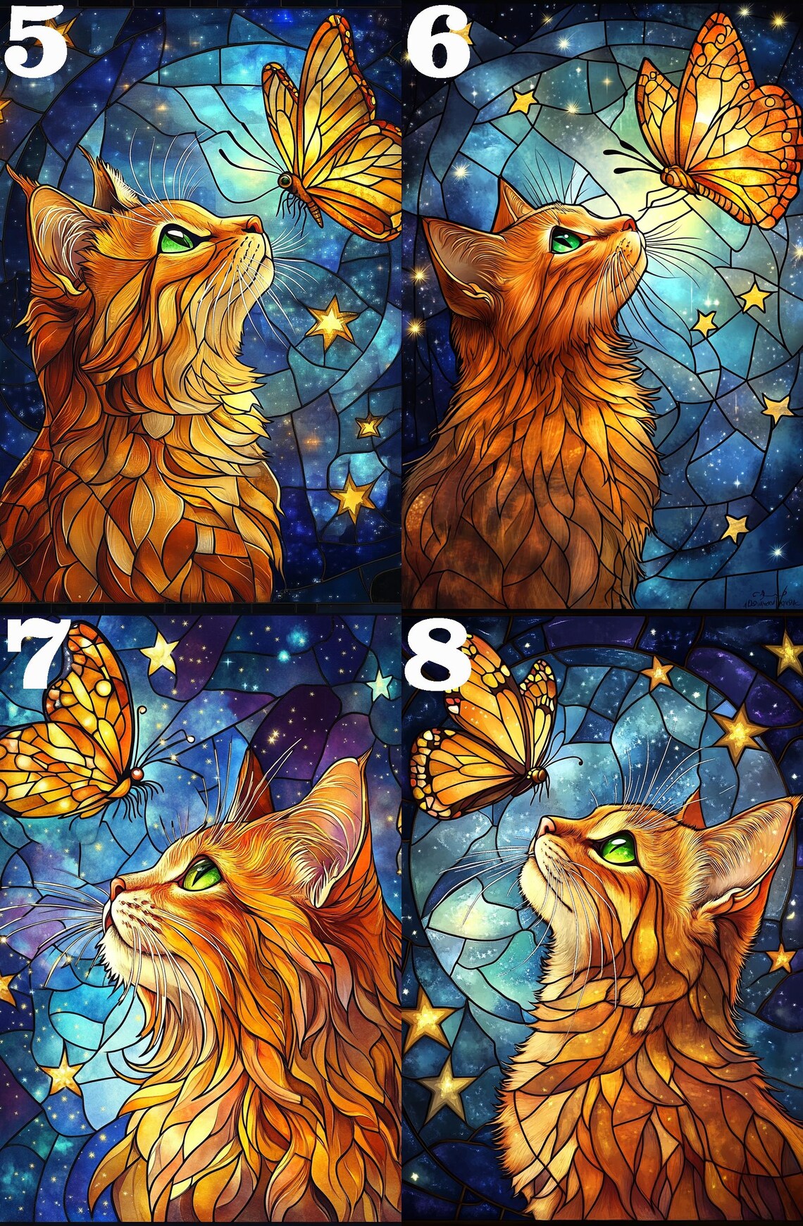 Stained Glass Cat Jigsaw Puzzle, Cat Lover Gift - Image 4