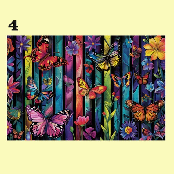 Flower Butterfly Jigsaw Puzzles 1000 Pieces Floral Butterfly Puzzle Art Stained Glass Puzzle Gardenphoto Puzzles Birthday Gift For Her
