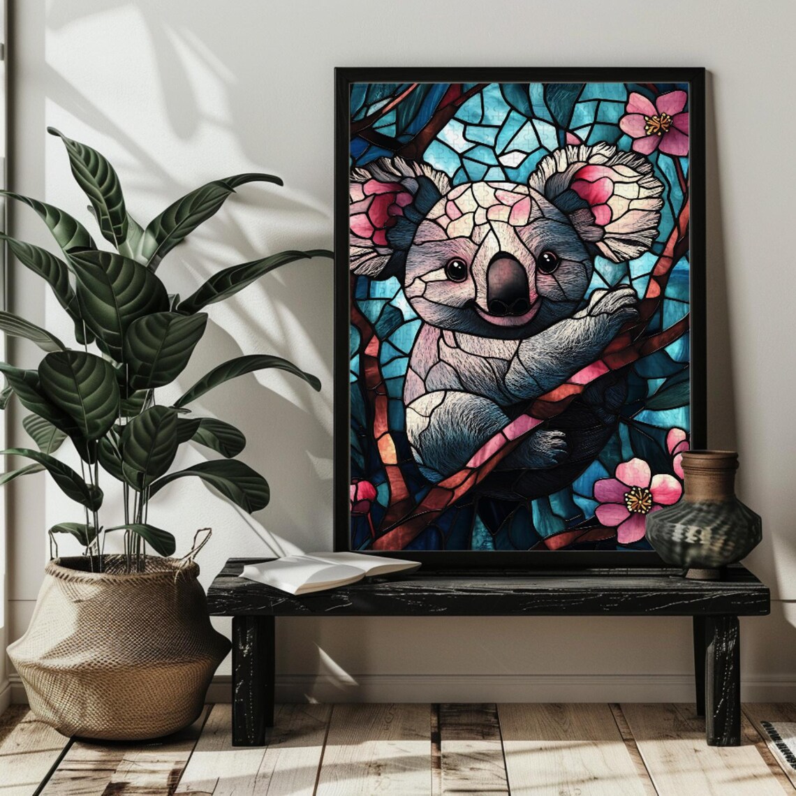 Stained Glass Koala Travel Poster, Wildlife Art - Image 2
