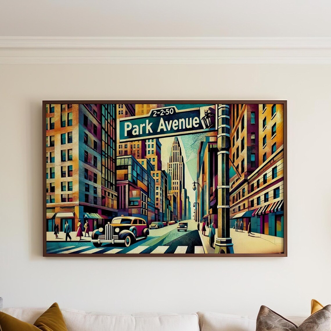 Park Avenue Manhattan New York Cubism Street Sign Travel Poster