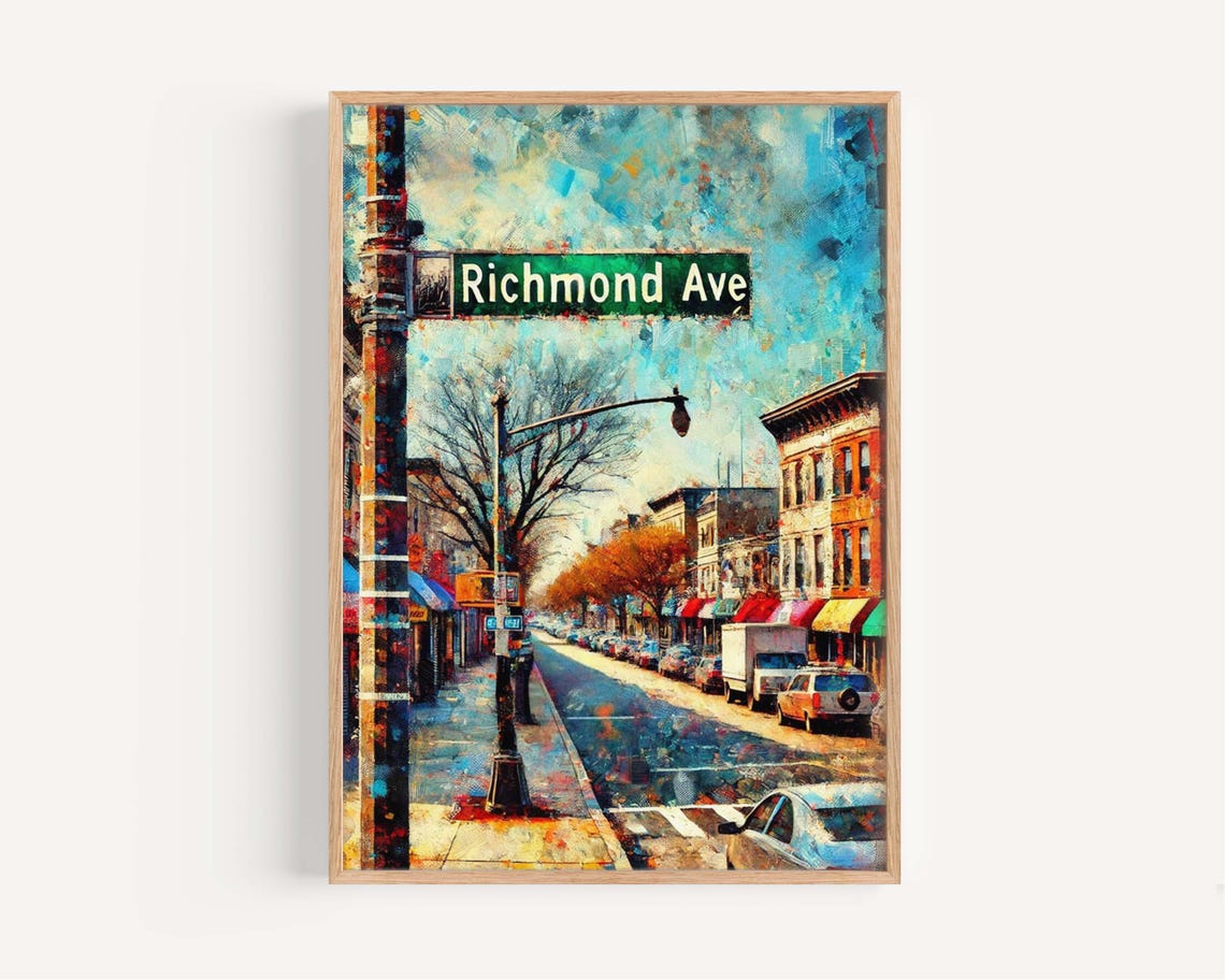 Richmond Avenue Print Staten Island Travel Poster Nyc Wall Art