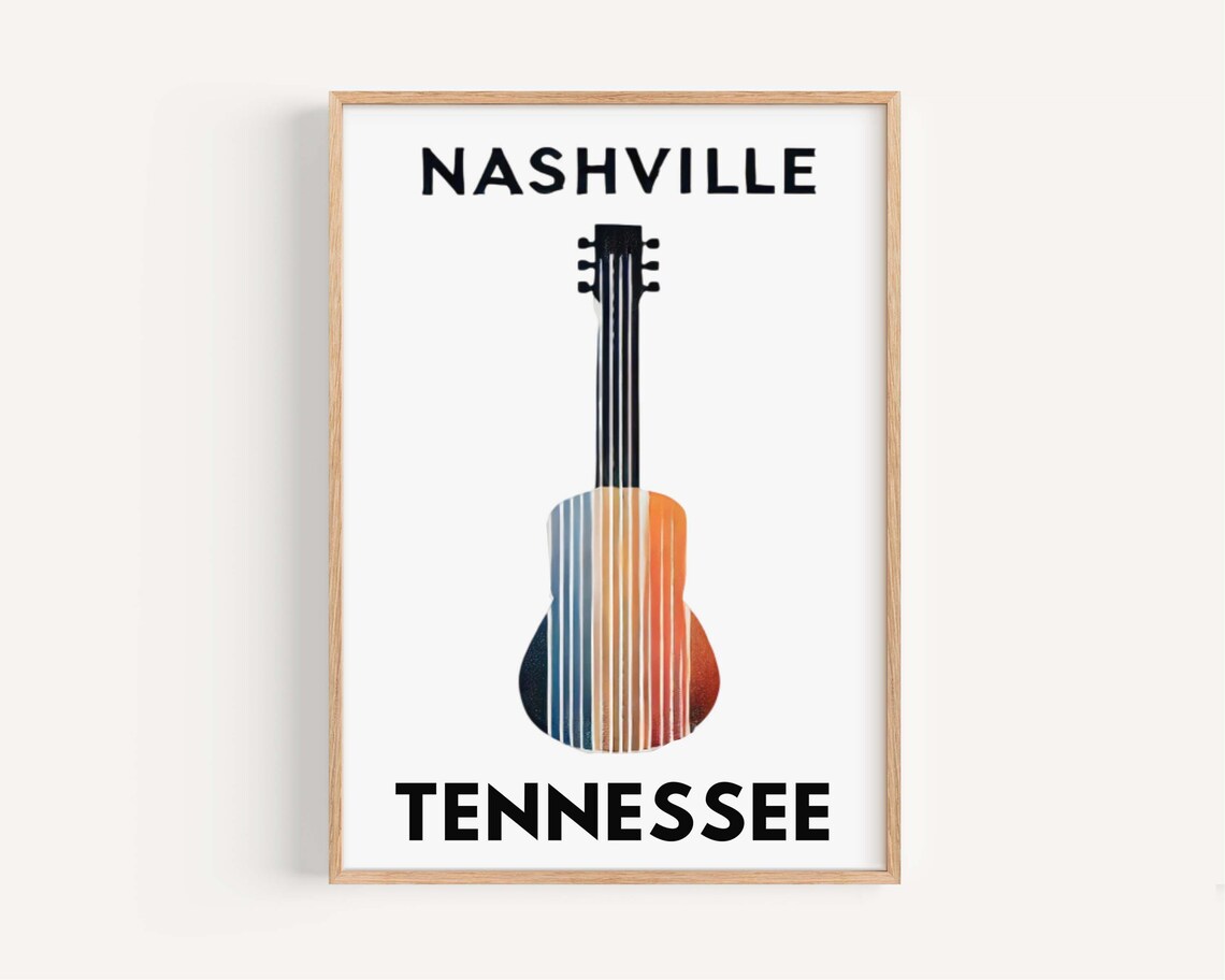 Nashville Tennessee Travel Poster, Housewarming Decor