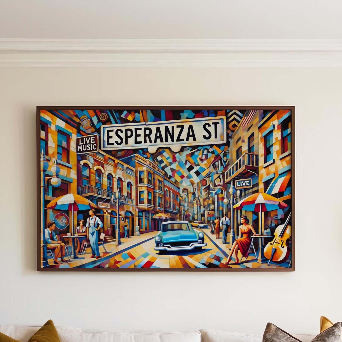 Esperanza Street Austin Texas Poster Colorful City Street Art Scene