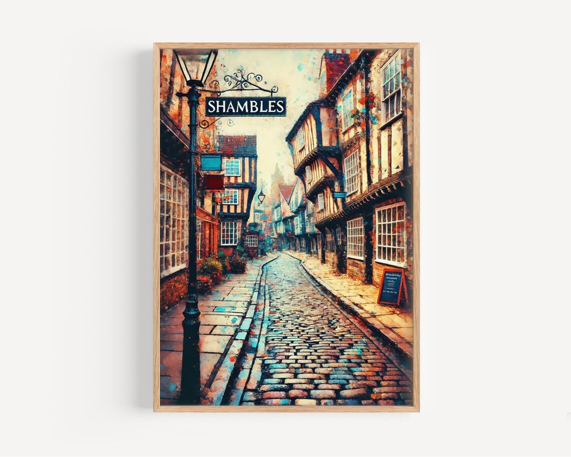 Shambles Street, York England Travel Poster