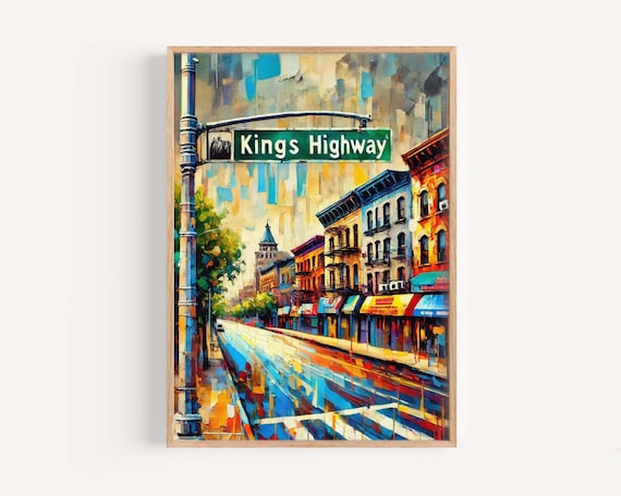 Kings Highway Brooklyn New York City Street Painting Vibrant Wall Print