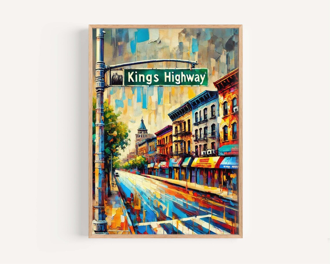 Kings Highway Brooklyn New York City Street Painting Vibrant Wall Print