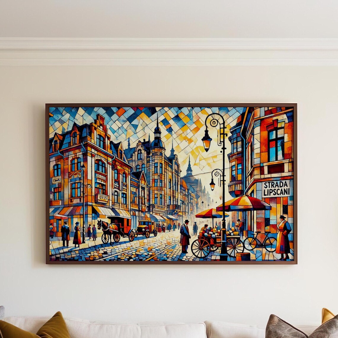 Strada Lipscani Bucharest Romania Travel Poster