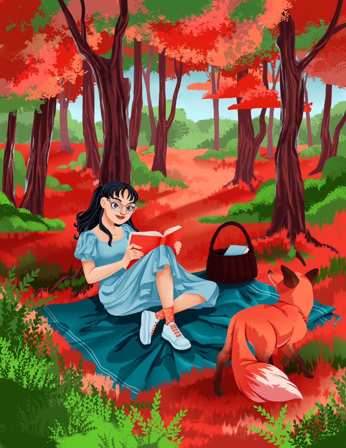 Charming Barnyard Animals with a Wistful Daydreaming Pig Poster - Image 6