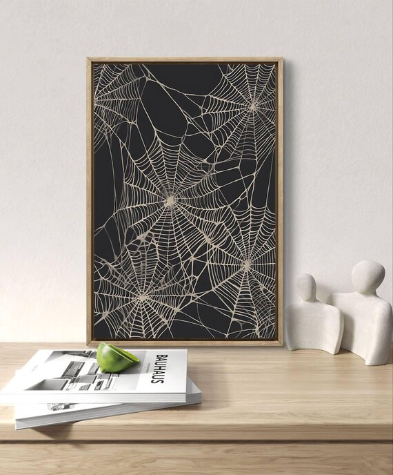Halloween Spider Web Art Spooky Home Decor