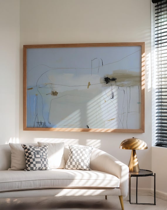 Colorful Abstract Art Print Large Neutral Wall Decor Livingroom Poster